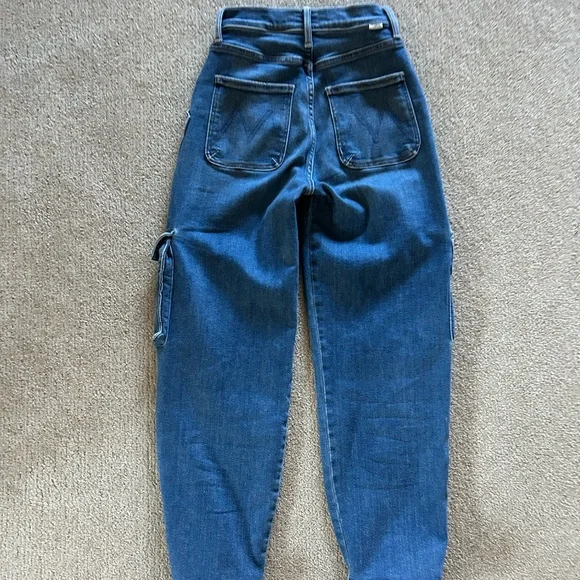 MOTHER denim barrel jean the curbside cargo flood in opposites attract size 23 - Picture 7 of 11